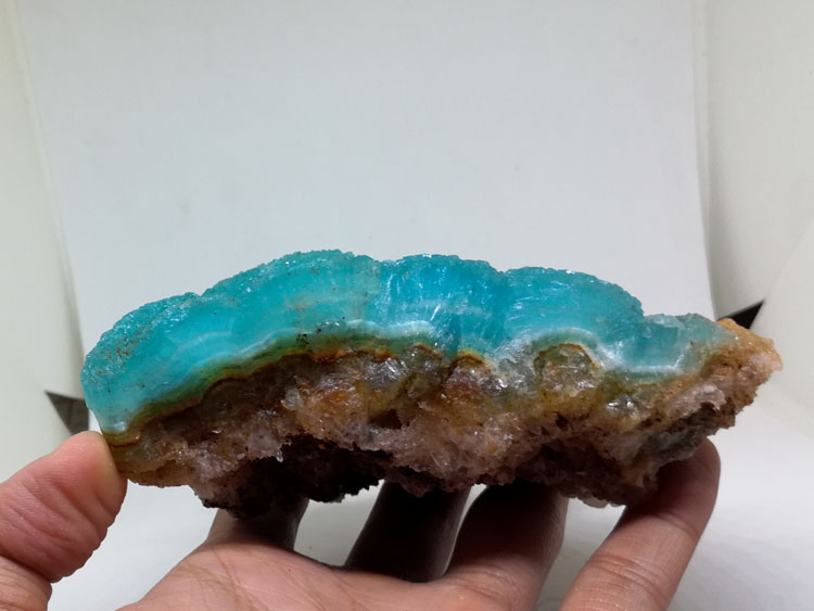 超厚蓝色异极矿物晶体标本宝石原石原矿观赏石【超海蓝宝海纹石】,异极矿