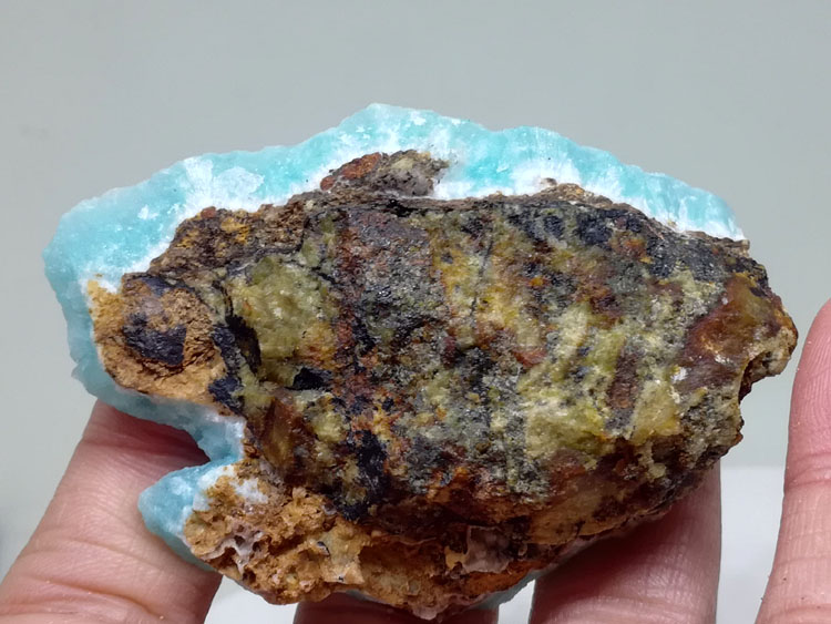 天蓝色异极矿珍珠光泽矿物晶体标本宝石原石原矿观赏石原石,异极矿