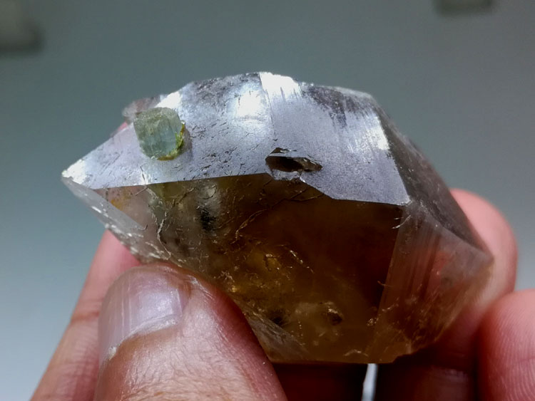 福建新出的海蓝宝石和茶色水晶烟晶共生矿物标本晶体宝石原石原矿,海蓝宝石,水晶