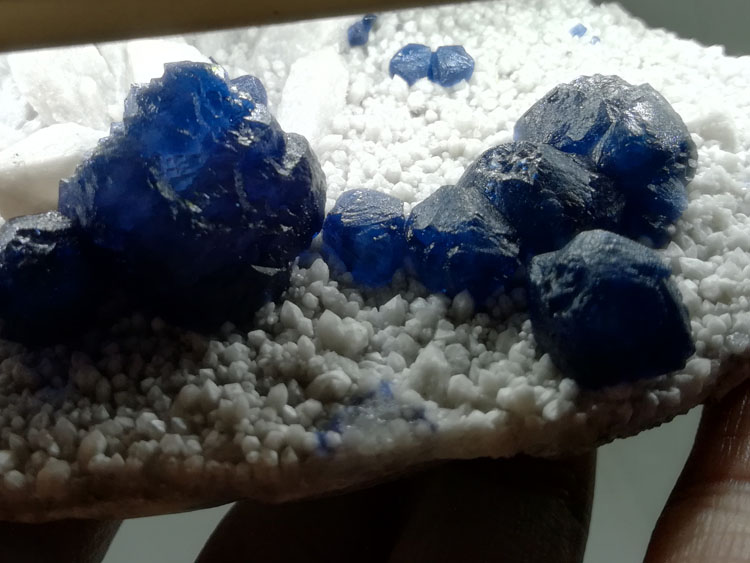 深蓝色萤石和乳白色石英矿共生矿物标本晶体宝石原石原矿,萤石,水晶