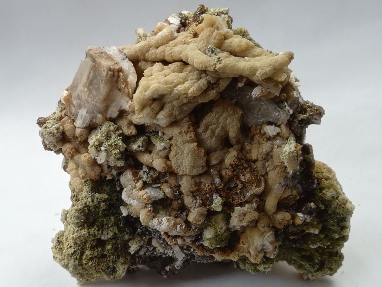 珊瑚状方解石和长石共生矿物标本晶体宝石原石原矿石奇石观赏石,方解,长石