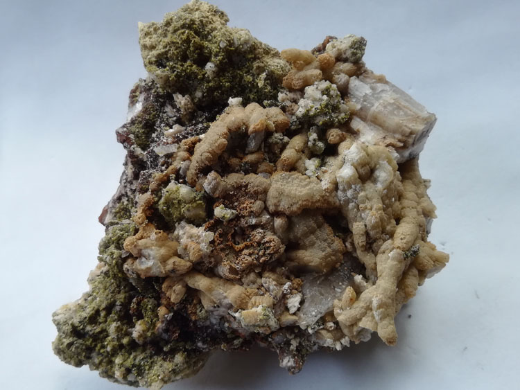 珊瑚状方解石和长石共生矿物标本晶体宝石原石原矿石奇石观赏石,方解,长石