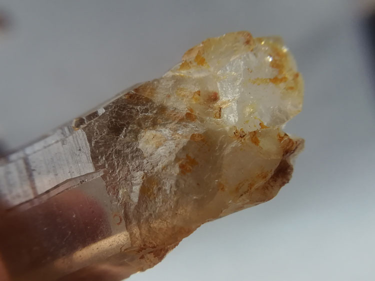 托帕石(黄玉)和茶色水晶茶晶烟晶共生矿物标本晶体宝石原石原矿石,黄玉,水晶