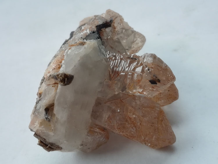镜铁矿干涉红水晶簇矿物晶体标本宝石原石原矿石观赏石奇石,水晶,镜铁矿
