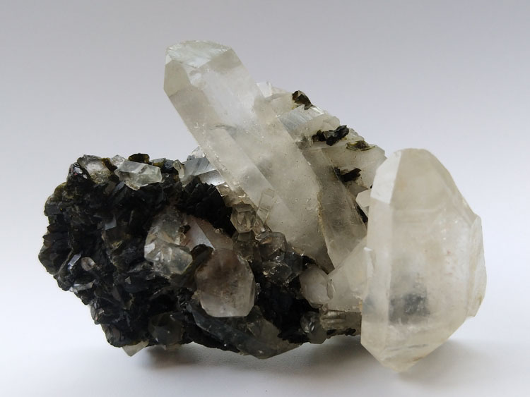 绿帘石白水晶石英共生矿物标本晶体晶簇宝石原石原矿石能量石摆件,绿帘石,水晶