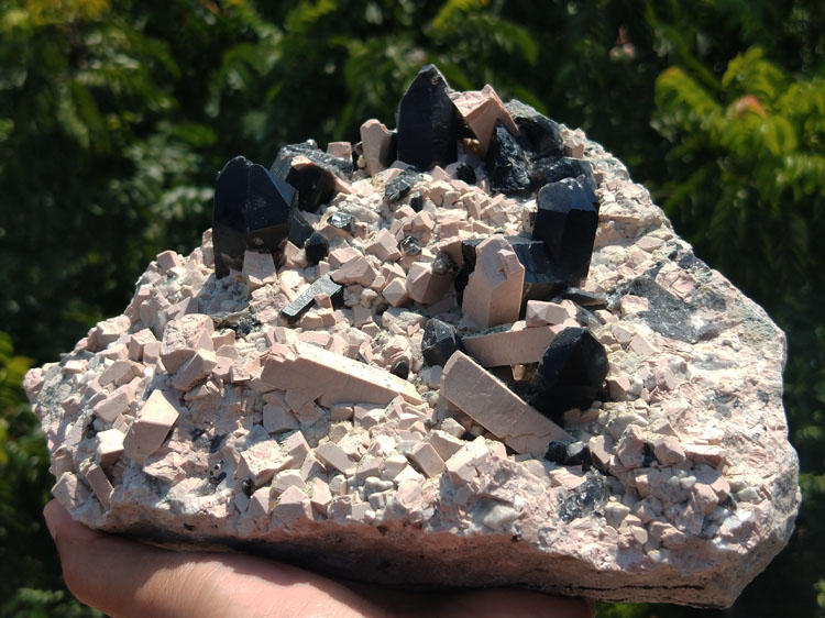 黑水晶茶晶烟晶共生微斜长石钠长石辉沸石共生矿物标本晶体晶簇宝石,水晶,长石,辉沸石