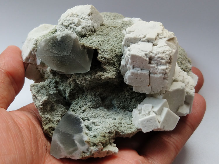 石英石棉交代的萤石假象矿物晶体标本宝石原石原矿观赏石