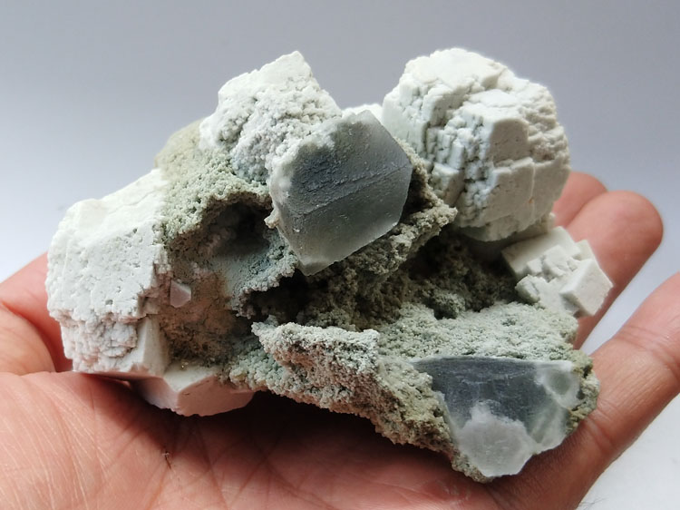石英石棉交代的萤石假象矿物晶体标本宝石原石原矿观赏石