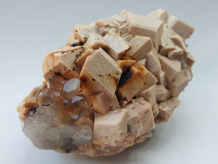 微斜长石钾长石水晶共生矿物标本晶体晶簇宝石原石原矿石能量石,长石,水晶