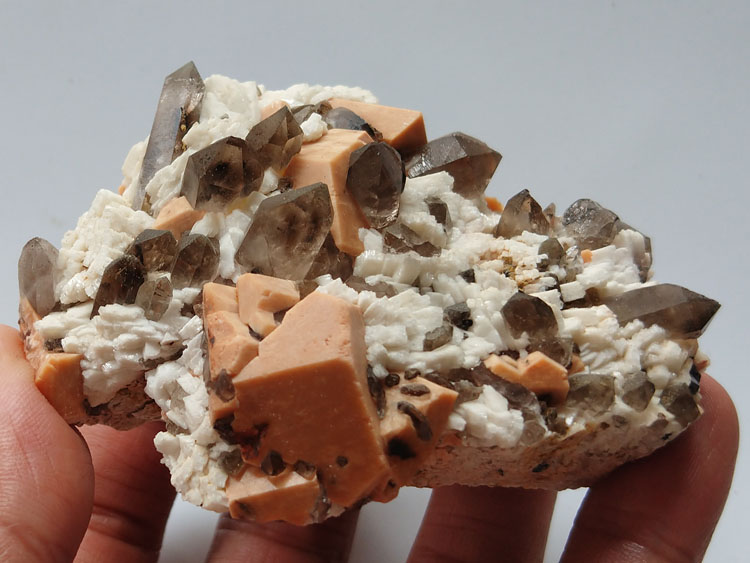 微斜长石钠长石茶烟晶矿物标本晶体晶簇宝石原石原矿石,长石,水晶