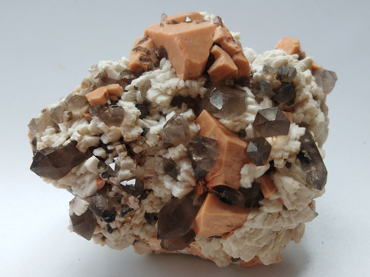 微斜长石钠长石茶烟晶矿物标本晶体晶簇宝石原石原矿石,长石,水晶