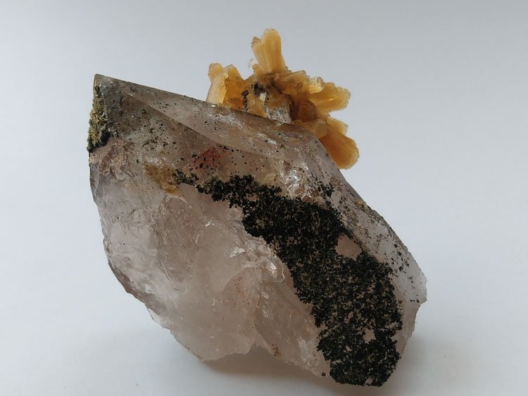广东新矿辉沸石茶色水晶共生矿物标本晶体晶簇晶洞宝石原石原矿石,辉沸石,水晶
