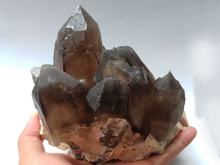 茶色水晶烟晶茶晶钠长石矿物标本晶体晶簇晶洞宝石原石原矿石能量,水晶,长石