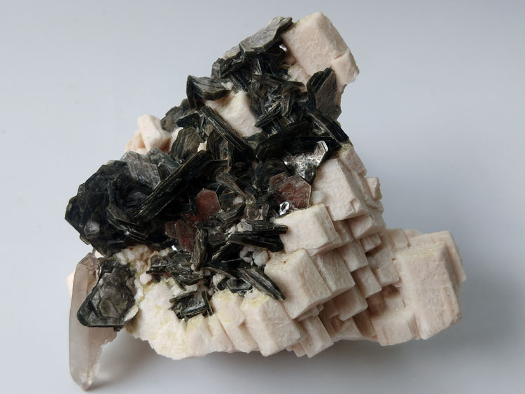 矩阵微斜长石云母矿茶色水晶矿物标本晶体晶簇晶洞宝石原石原矿石,长石,云母
