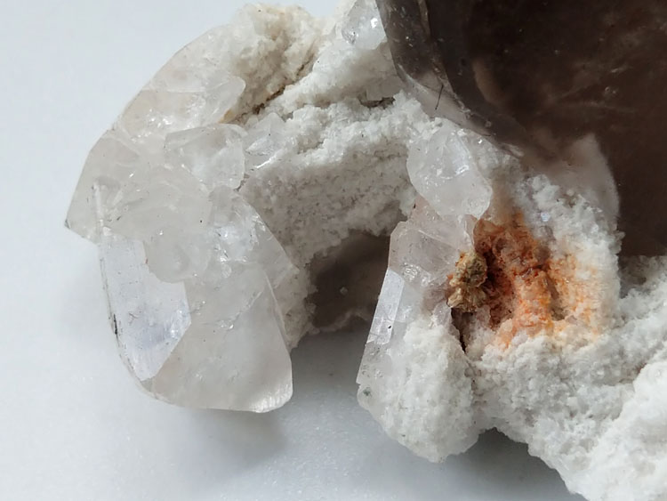 托帕石(黄玉)和茶色水晶茶晶烟晶共生矿物标本晶体宝石原石原矿石,黄玉,水晶