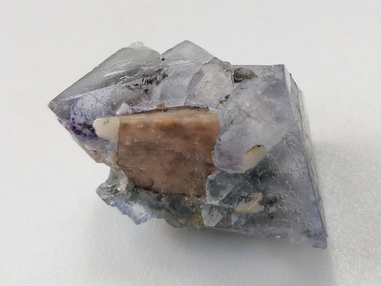 蓝紫色八面体萤石长石共生矿物标本晶体晶簇晶洞宝石原石原矿石,萤石,,长石