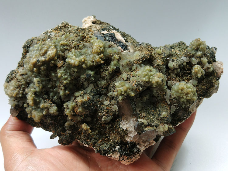 福建绿色方解石辉沸石茶晶宝石原石原矿石矿物标本晶体晶簇晶洞,方解,水晶,辉沸石