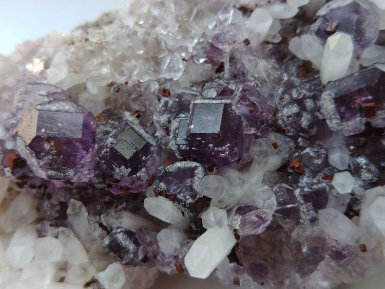 柿竹园紫色萤石小黄铁共生矿物标本晶体晶簇宝石原石原矿石能量石,萤石,黄铁矿