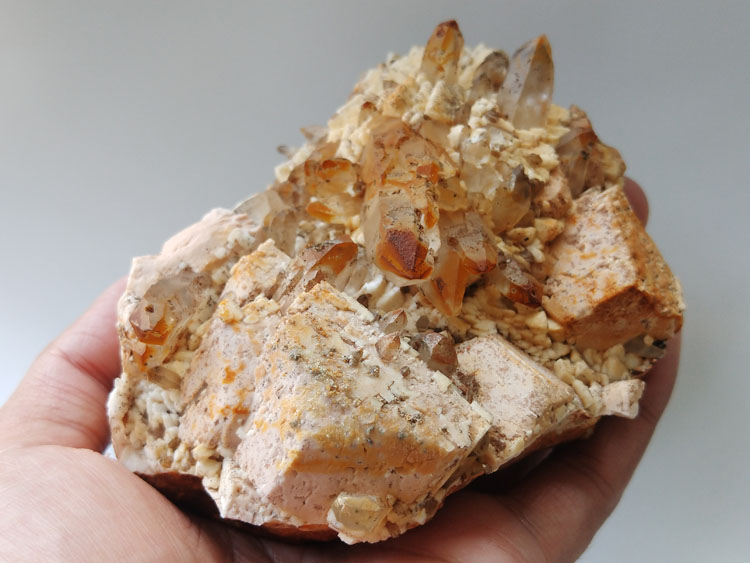 福建新出红水晶长石共生矿物标本晶体晶簇晶洞宝石原石原矿石能量,水晶,长石
