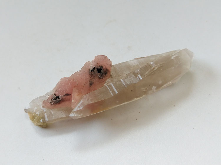 Rhodochrosite,Smoky Quartz Mineral Specimens Mineral Crystals Gem Materials,Rhodochrosite,Quartz